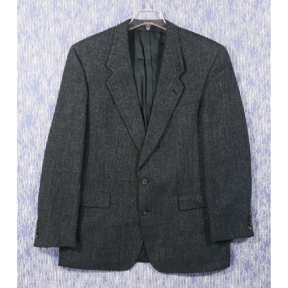 Hart Schaffner Marx Blazer‎ Suit Jacket Sports Coat Mens Size 44 L Herringbone